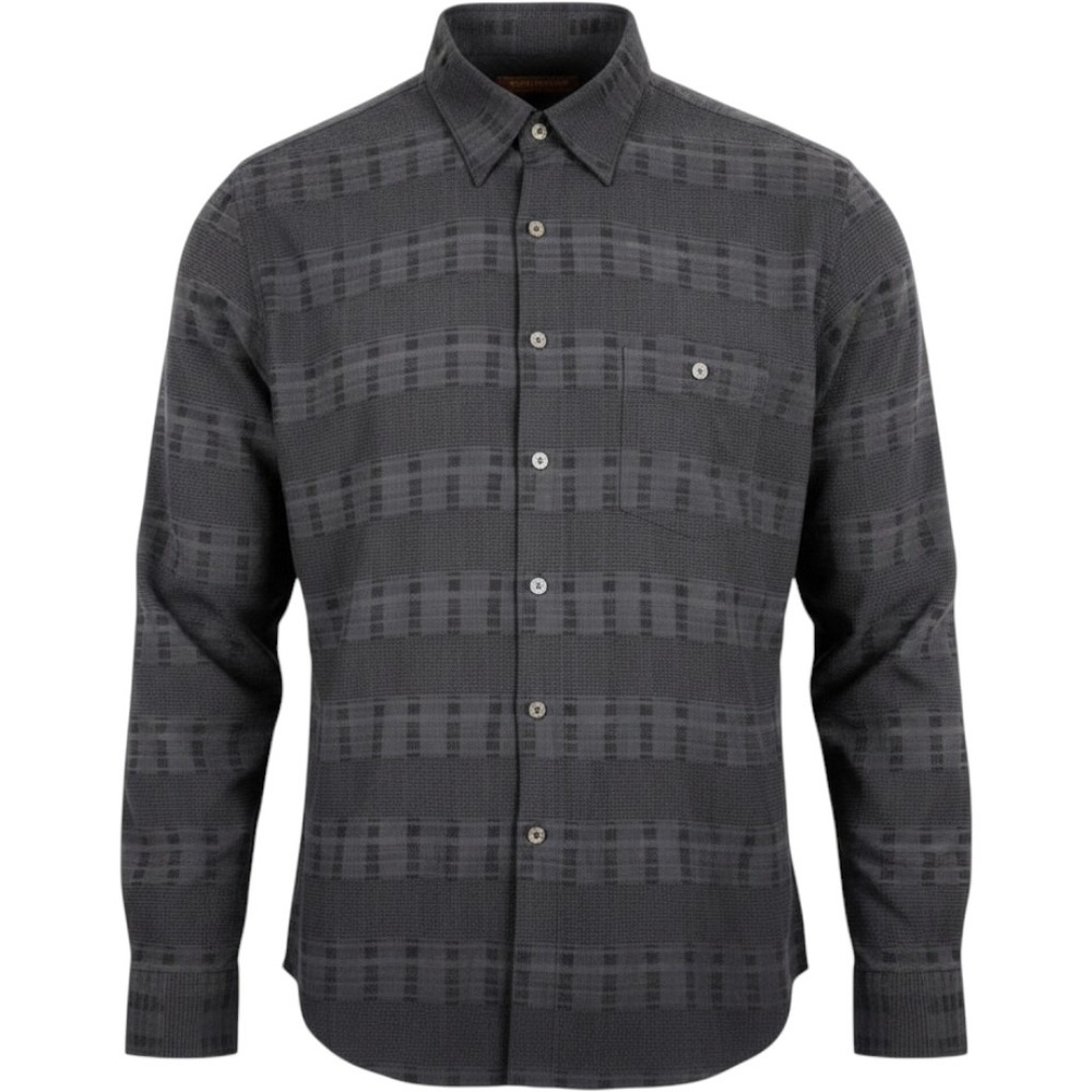 Tori Richard Button Down Shirt Mens XL Black Silk Blend Textured Camp Hawaiian